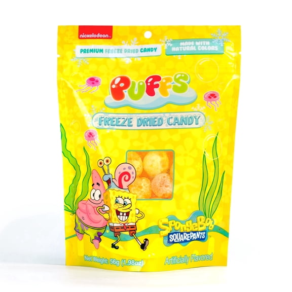 Bubblegum Kids SpongeBob SquarePants Freeze Dried Candy for Kids, Lemon, Strawberry, and Orange, 1.98 oz, 1-Pack