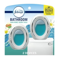 Febreze Bathroom Air Freshener, Small Spaces Odor-Fighting, Gain Honey Berry Hula, 2 Count