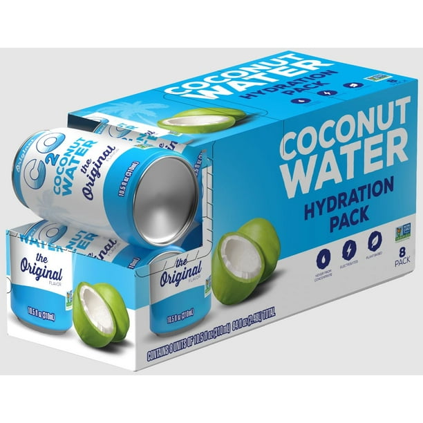 C2O Pure Coconut Water, Coconut Water Hydration Pack, 10.5 fl oz, 8