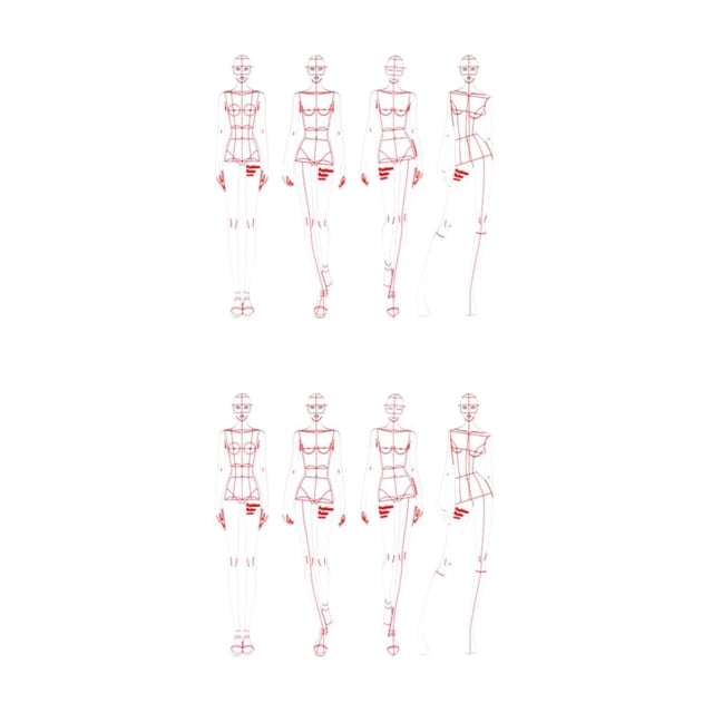 Kearding Reglas, plantillas de diseños y reglas para ilustraciones, fácil 4 unids/set, reglas de moda de precisión para ropa, tipo A Escribe un 2Conjunto