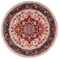 thumbnail image 4 of SAFAVIEH Riviera Ellie Medallion Polyester Machine Washable Runner Rug, Ivory/Blue, 2'2" x 9', 4 of 10