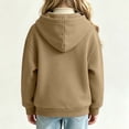 thumbnail image 4 of Amidoa Girls Graphic Hoodie Pullover Hooded Sweatshirt Fleece Oversized Kids Cute Hoodies With Pocket Khaki Size 10-11Years, 4 of 4