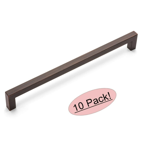 10 Pack - Cosmas 14777-192ORB Oil Rubbed Bronze Modern Cabinet Hardware Handle Pull - 7-1/2" Inch (192mm) Hole Centers