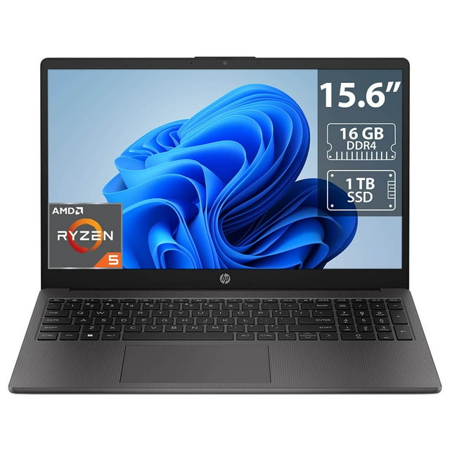 Laptop HP 255 G10: AMD Ryzen 5 7530U, RAM 16GB DDR4, SSD 1TB, Pantalla 15.6", Windows 11 Home