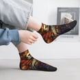 thumbnail image 2 of Pofeuu Vintage Floral Skull Print 30cm Socks, Adult Running Hiking Socks for Youth and Adult, 2 of 7