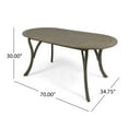 thumbnail image 6 of Skye Outdoor 70'' Acacia Wood Round Dining Table, Grey, 6 of 7