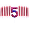 thumbnail image 1 of Juego de velas con estampado temático Números 0-9 + 12 velas Velas decorativas para hornear cumpleaños, 1 of 6