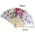 thumbnail image 5 of SPRING PARK Fan Floral Butterfly Satin Asian Chinese Dance Handheld Folding Wall Decoration, 5 of 8