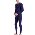 thumbnail image 4 of Chemises à Manches Longues pour Hommes Chemises à Manches Longues pour Hommes Décontractées Hommes Décontracté Uni Manches Longues Haute Élasticité sous-Vêtements Chauds Ensemble, 4 of 9