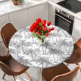 thumbnail image 2 of Grey Palm Tree Round Tablecloth 36-44 Inch Round Fitted Table Cloth with Elastic Edge, Summer Tropical Tree Coastal Beach Waterproof Table Cover Protector for Outdoor Picnic Party Dining, 2 of 9