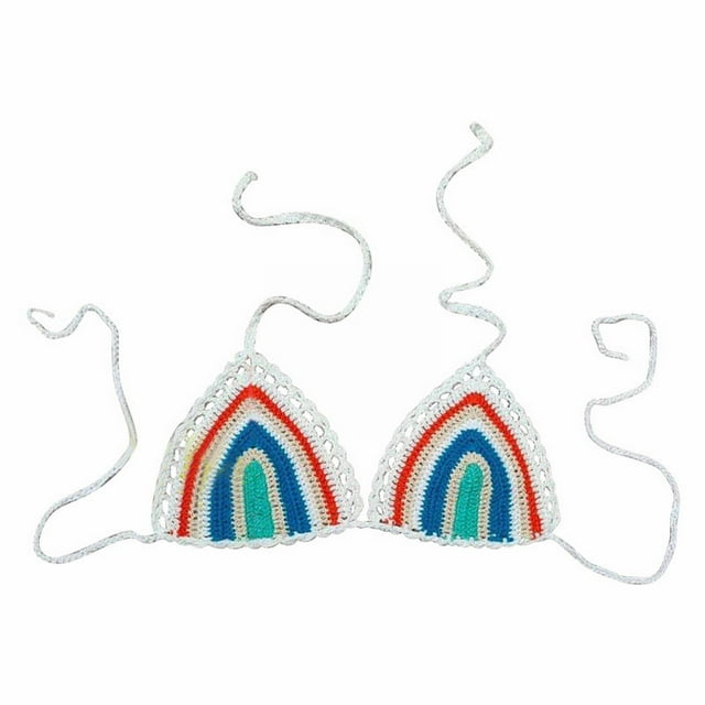 Maillot de Bain d'Été pour Femmes Couleur Unie Crochet à la Main Maillot de Bain Euraméricain Haut de Bikini