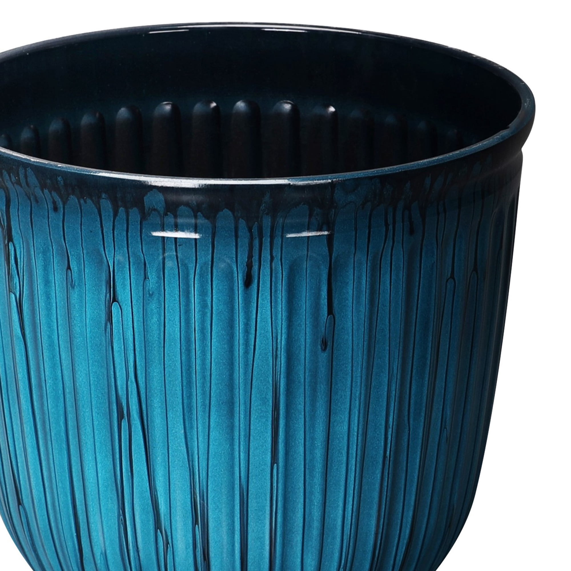 (3 pack) Better Homes & Gardens 10.7" D x 9.7" H Kamala Light Blue Recycled Resin Planter