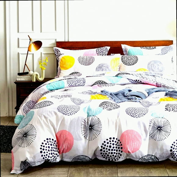 Cozy Comforter Set-Twin Size Bedding Bundle with Soft Microfiber Sheets-6 Piece Set with 1 Comforter, 2 Pillow Shams, 1 Flat Sheet, 1 Fitted Sheet, 1 Pillowcase