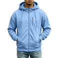 thumbnail image 4 of Fanshiluo Men's Hooded Full Zip Multi-Pocket Sweatshirt, Long Sleeve Casual Warm Jacket,Size S-3XL, 4 of 9