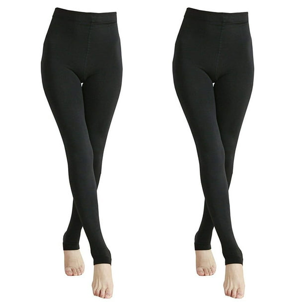 Impressions - Women's Fleece Lined 2-Pair Pack Leggings (Black ...