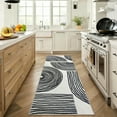 thumbnail image 2 of FairOnly 2'x6'Black Modern Geometric Rhythmic Arc Runner Rug for Home Decor Machine Washable Low Pile Non Slip Soft Rug for Living Room Bedroom Kitche Laundry, 2 of 7