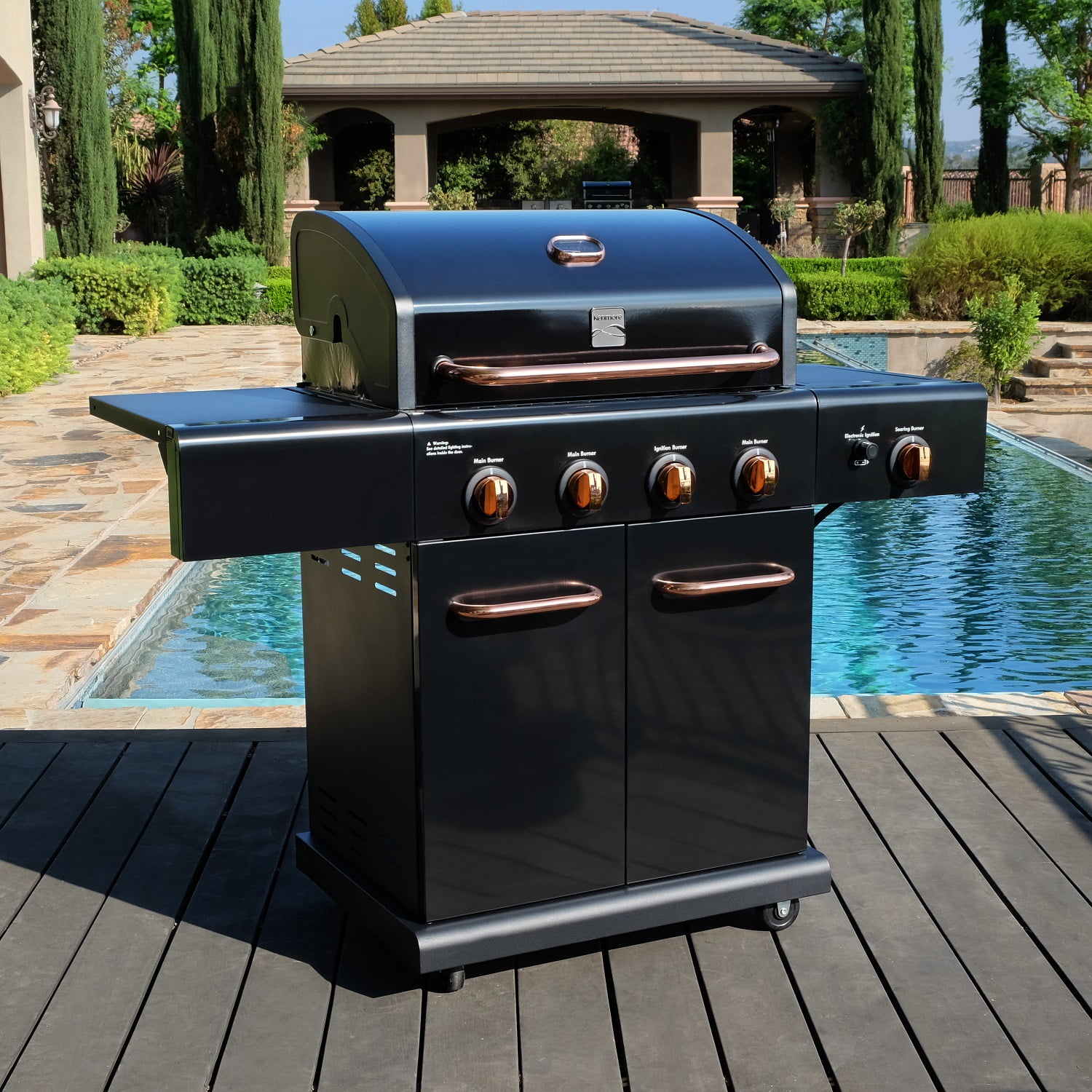 Kenmore 4 Burner Propane Gas Grill with Searing Side Burner in