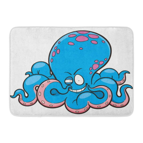 SIDONKU Angry of Cartoon Octopus Face Fish Funny Aquarium Doormat Floor Rug Bath Mat inch SIDONKU Angry of Cartoon Octopus Face Fish Funny Aquarium Doormat Floor Rug Bath Mat inch