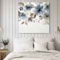 thumbnail image 2 of Blue Brown Spring Floral Wall Art Painting on Canvas, Watercolor Summer Botanical Canvas Art Home Prints Wall Art Framed Modern Artwork for Living Room Bedroom Wall Decor 20x20in, 2 of 3