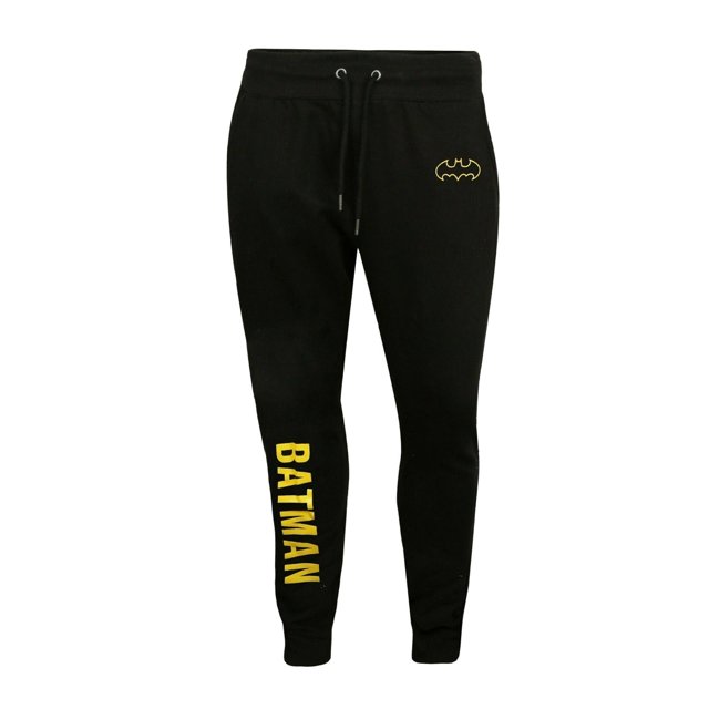 Batman - Pantalón de Chándal Diseño Esbozo para Hombre (Negro, Amarillo)