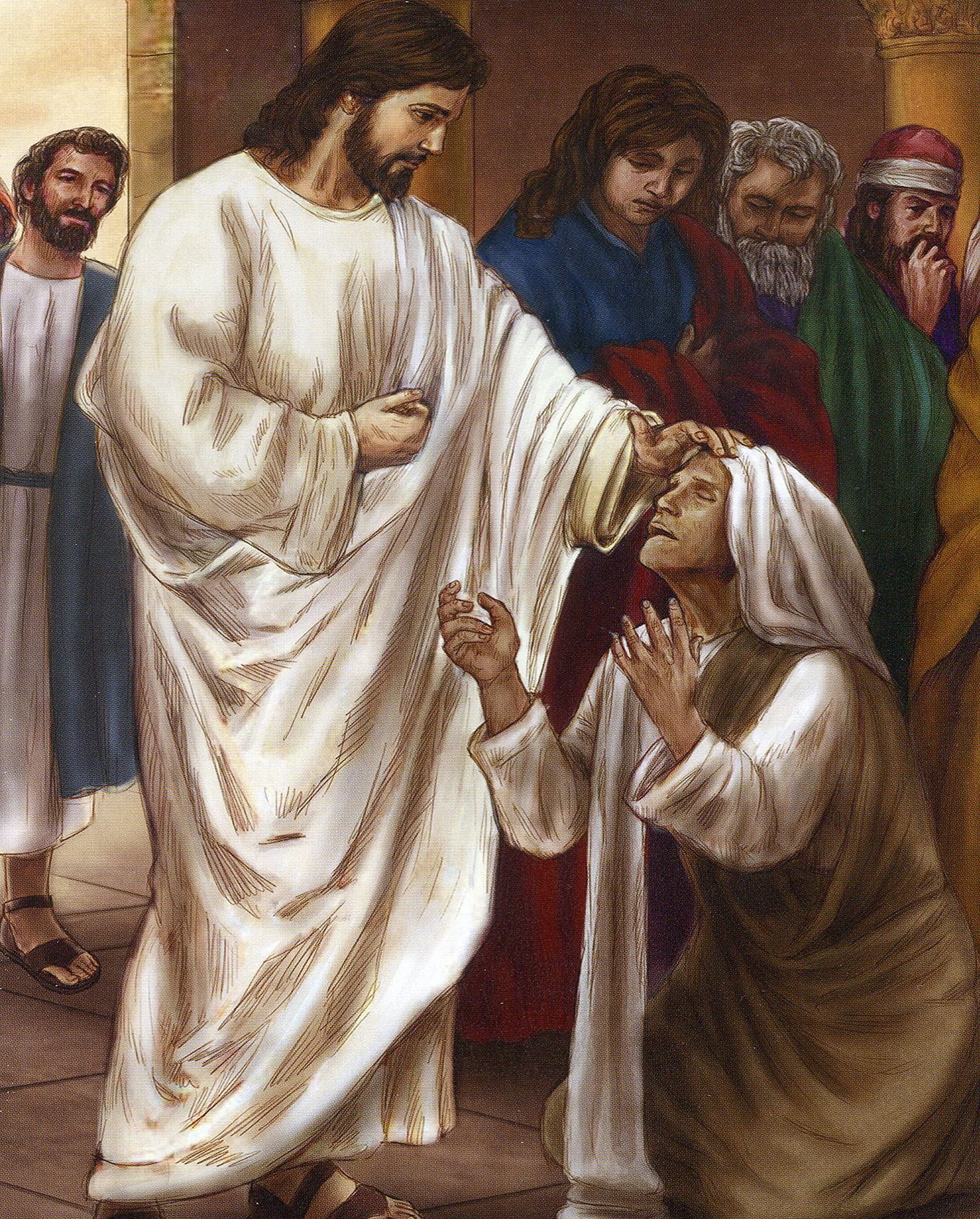 Catholic print picture - Jesus Heals Blind Man N - 8" x 10" ready to be ...