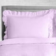 thumbnail image 2 of CCNY 100% Microfiber Duvet Cover with 2 Matching Pillowcases Twin/Twin XL Size Trimmed Ruffle Pattern, Zipper Closure, Corner Ties (Lilac), 2 of 7