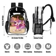 thumbnail image 3 of Tiny Toons Looniversity Cartoon Transparent Backpack Schoolbag Shoulders Satchel Daily Student Bookbag Large Capacity Clear Through Daypack, 3 of 7
