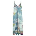 thumbnail image 4 of Blossoming Paris Eiffel Tower Design Sleeveless Dress Woman Fashion Long Dresses Women's Summer Suit Dress 2025, 4 of 7