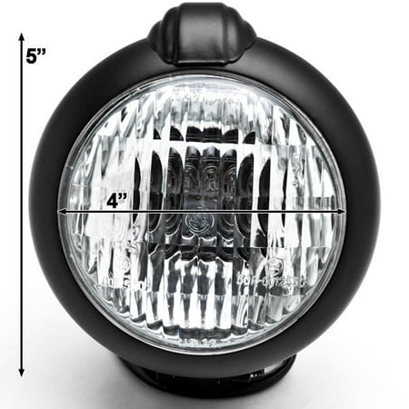 Universal Black Motorcycle Headlight With Bracket For Kawasaki