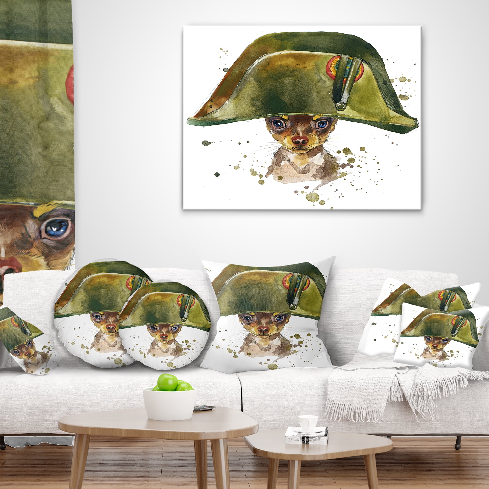Designart Toy Terrier Dog Graphics Art - Animal Throw Pillow - 18x18