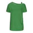 thumbnail image 5 of Xihbxyly Summer Savings Clearance Tops ! Tops for Women 2024, Women's Cold Shoulder Tops Short Sleeve Button-Up Top Blouse Casual Tunic Blouse T-Shirts # Prime Membership Green S, 5 of 5