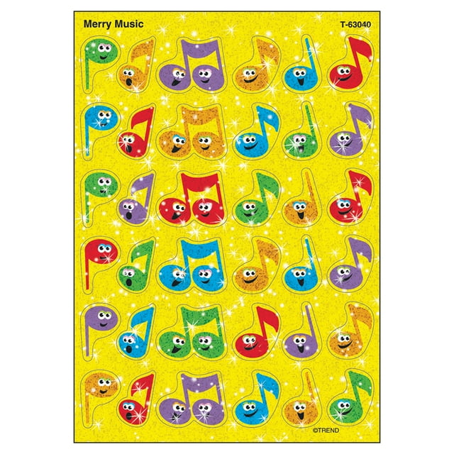 Merry Music Sparkle Stickers®, 72 Per Pack, 12 Packs