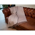 thumbnail image 2 of SAOL Herringbone Throw Blanket 100% Premium Super Soft Merino Wool 75" x 57" Fringe Ends from Ireland, 2 of 6