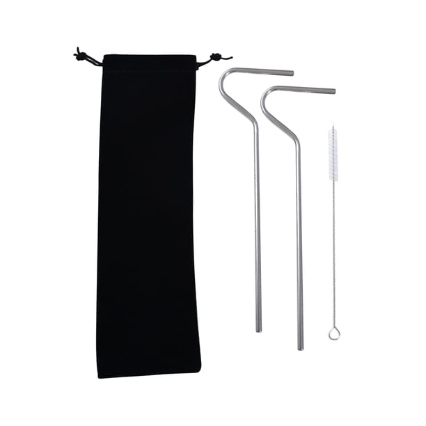 (2 pajitas + 1 cepillo de limpieza) Pajita de vidrio original reutilizable, diseño de flauta para sujetar los labios horizontalmente, antiarrugas.