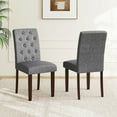 thumbnail image 4 of Gymax Wooden Dining Chair Set of 2 w/Rubber Wood Legs Padded Seat S Springs High  Back Gray, 4 of 8