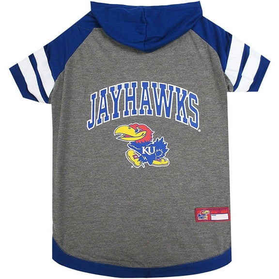 Pets First College Kansas Jayhawks Pet Hoodie Tee Shirt, 4 Sizes Available - Medium