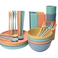 thumbnail image 2 of HLONK Whea-t Straw Dinnerware Sets For 4 (32pcs)  Whea-t Straw Dinnerware Sets  Microwave Dishwasher Safe Tableware Lightweight Bowls  Cups  Plates Set Reusable Dinner - Eco-Chic Dining, 2 of 9