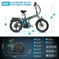 thumbnail image 6 of Wildeway Folding Electric Bike for Adults 20''，Hydraulic Brake, 750W 48V 32AH UL2849 Removable Battery Electric Bicycle , 7 Speeds with Fat Tire E-Mountain Bike Off-road Beach&Snow Ebike, 6 of 9