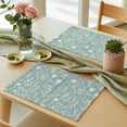 thumbnail image 3 of White Flowers Placemats Set of 6 Green Background Place Mats Table Mats Kitchen Dining Home Outdoor Party Table Decoration, 3 of 9