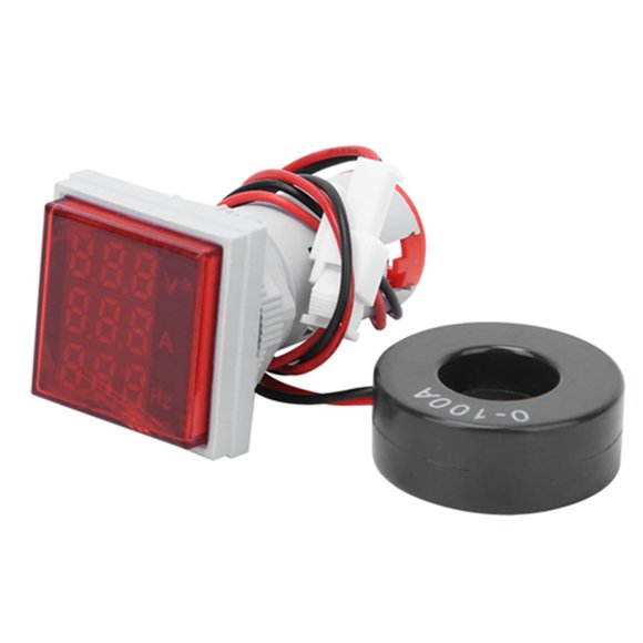 "Compact 3-Digit LED Digital Multimeter - AC Voltage/Current/Frequency Tester (60-500V, 0-100A) in Vibrant Colors"