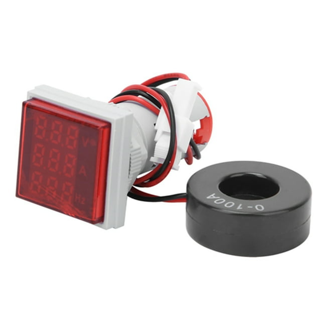 "Compact 3-Digit LED Digital Multimeter - AC Voltage/Current/Frequency Tester (60-500V, 0-100A) in Vibrant Colors"