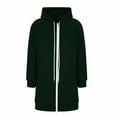 thumbnail image 6 of BLTIBY Women's Zip Up Sweatshirt Jacket Hoodies Fall Solid Color Tunic Thin Drawstring Long Outwear Comfort Lightweight Casual Coat with Pockets Green XL, 6 of 7