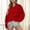 Red, variant on Solid Color V Neck Long Sleeved Hoodless Sweatshirt for Women Crop Top with Hood Ladies Athletic Hoodies Big Hoodies Women Bohemian Jacket No Hood Women Graphic Sweatshirts Women Trendy Dark