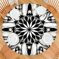 thumbnail image 2 of Black White Tie Dye Mandala Pattern Round Fitted Tablecloth with Elastic Edge,Dining Table Cover Waterproof,Outdoor Round Tablecloth for Camping,Dining,Indoor and Outdoor, 2 of 7