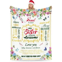 Sister Gifts Blanket，Birthday Graduation Gift for Sisters from Sister, to My Dear Sister Blanket for Mother's Day, Super Soft Flannel Throw Blankets for Christmas Valentines Day for Bed Couch(50x60)
