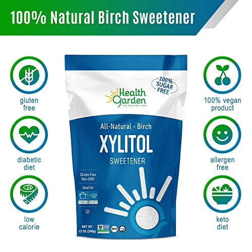 Health Garden Birch Xylitol Sweetener - Non GMO - Kosher - Made in the . - Keto Friendly (12 OZ)