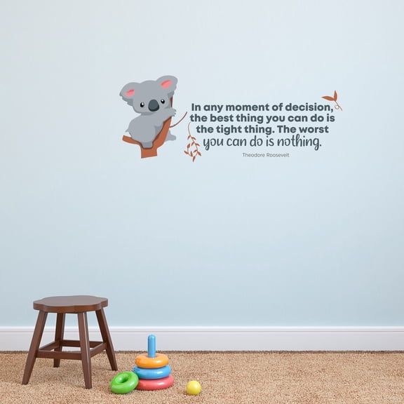 Best Thing Cute Koala Life Quote Cartoon Quotes Decors Wall Sticker Art Design Decal for Girls Boys Kids Room Bedroom Nursery Kindergarten Home Decor Stickers Wall Art Vinyl Decoration (8x10 inch)