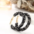thumbnail image 5 of Ayyufe Women Rhinestone Inlaid Geometric Big Round Drop Hoop Earrings, 5 of 7