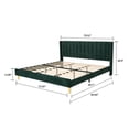 thumbnail image 3 of Tslinn King Size Low Profile Upholstered Platform Bed With Ink Green Color(Velet), 3 of 5