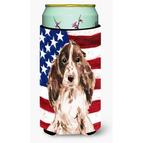 Brown Parti Patriotic Tall Boys Beverage Insulator Hugger